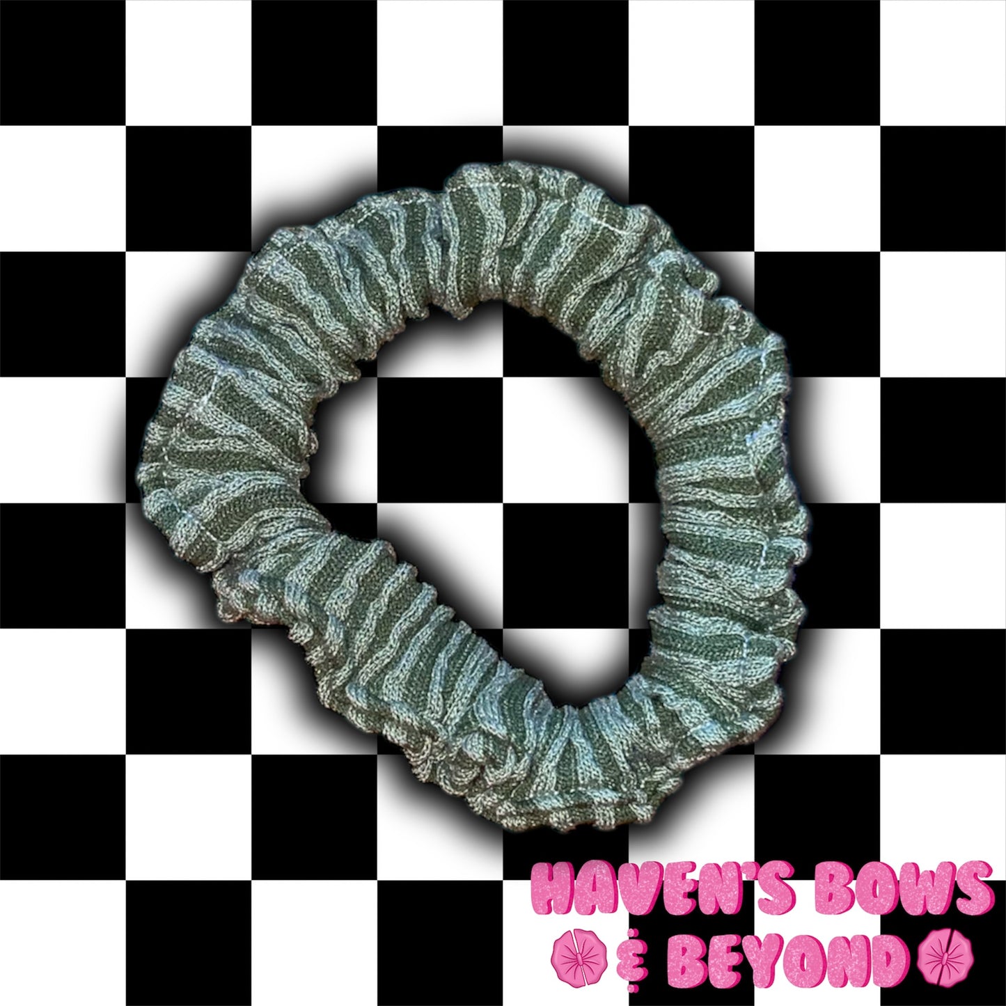 Green skinny scrunchies