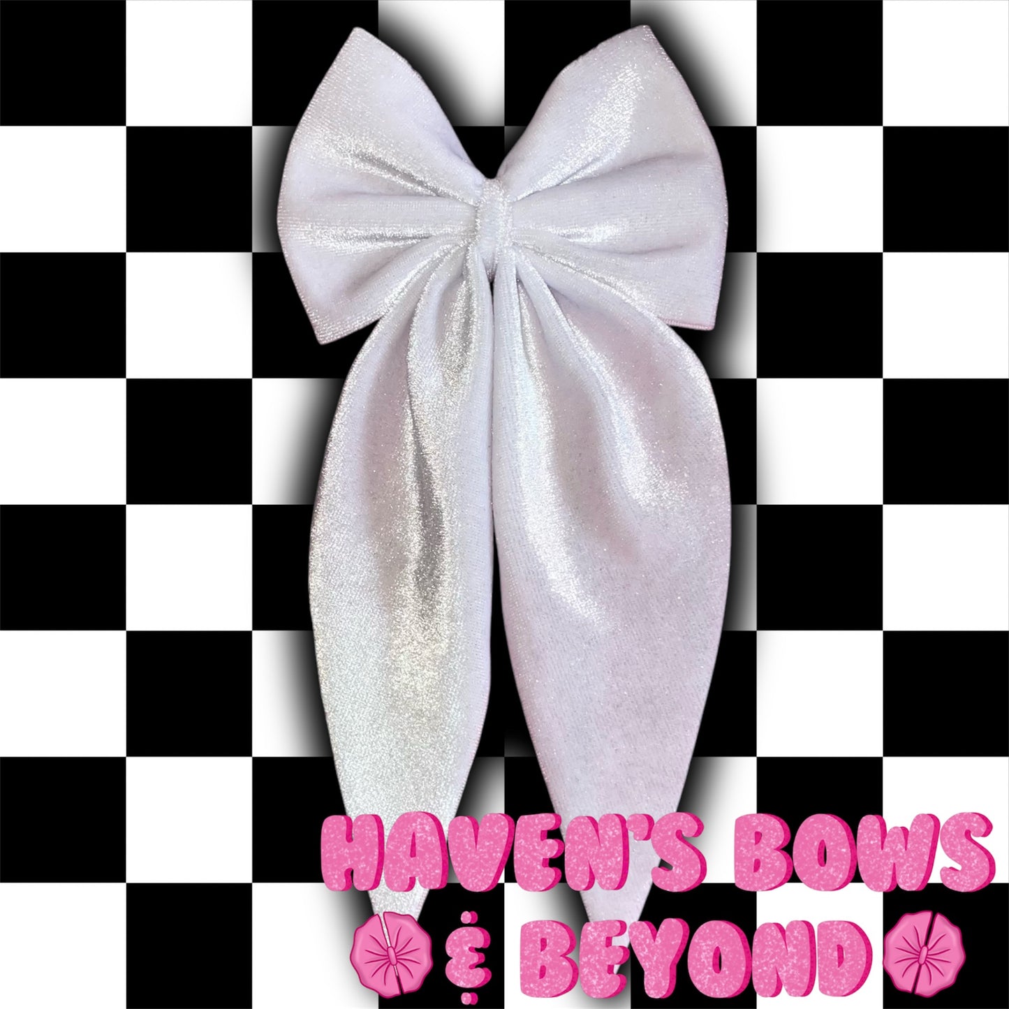 White velvet Isabelle bow