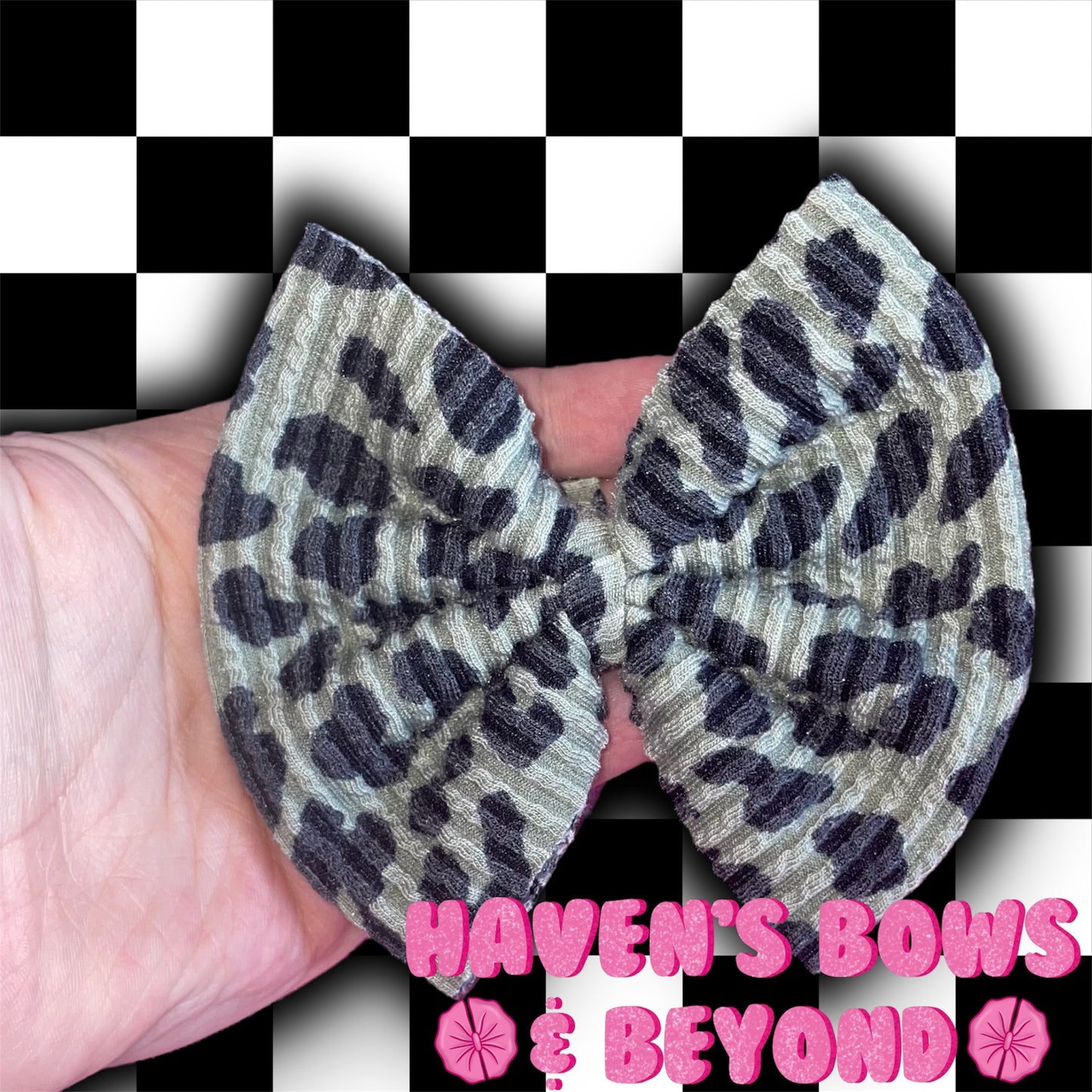 4” green animal print single standard