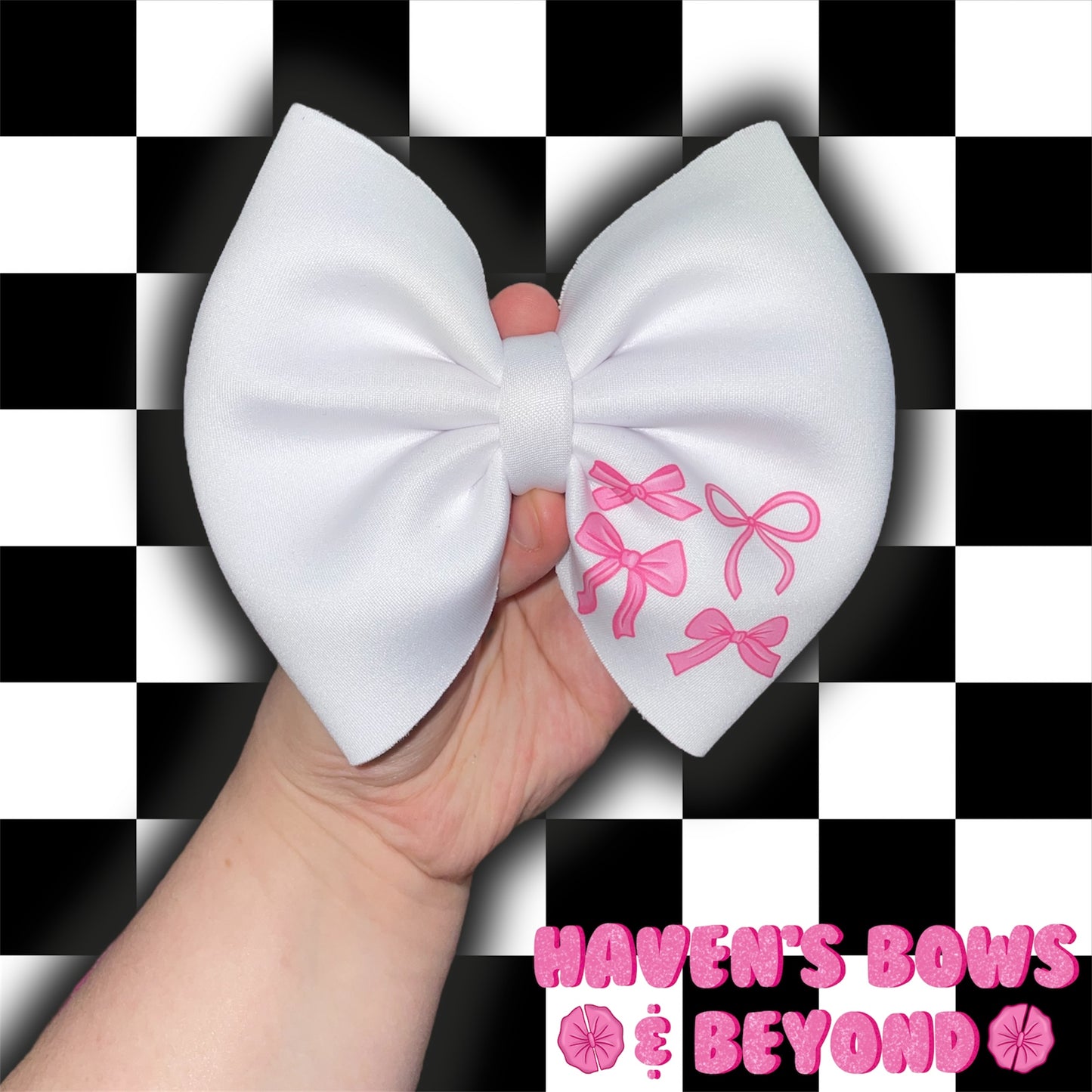 White with bows 6” standard