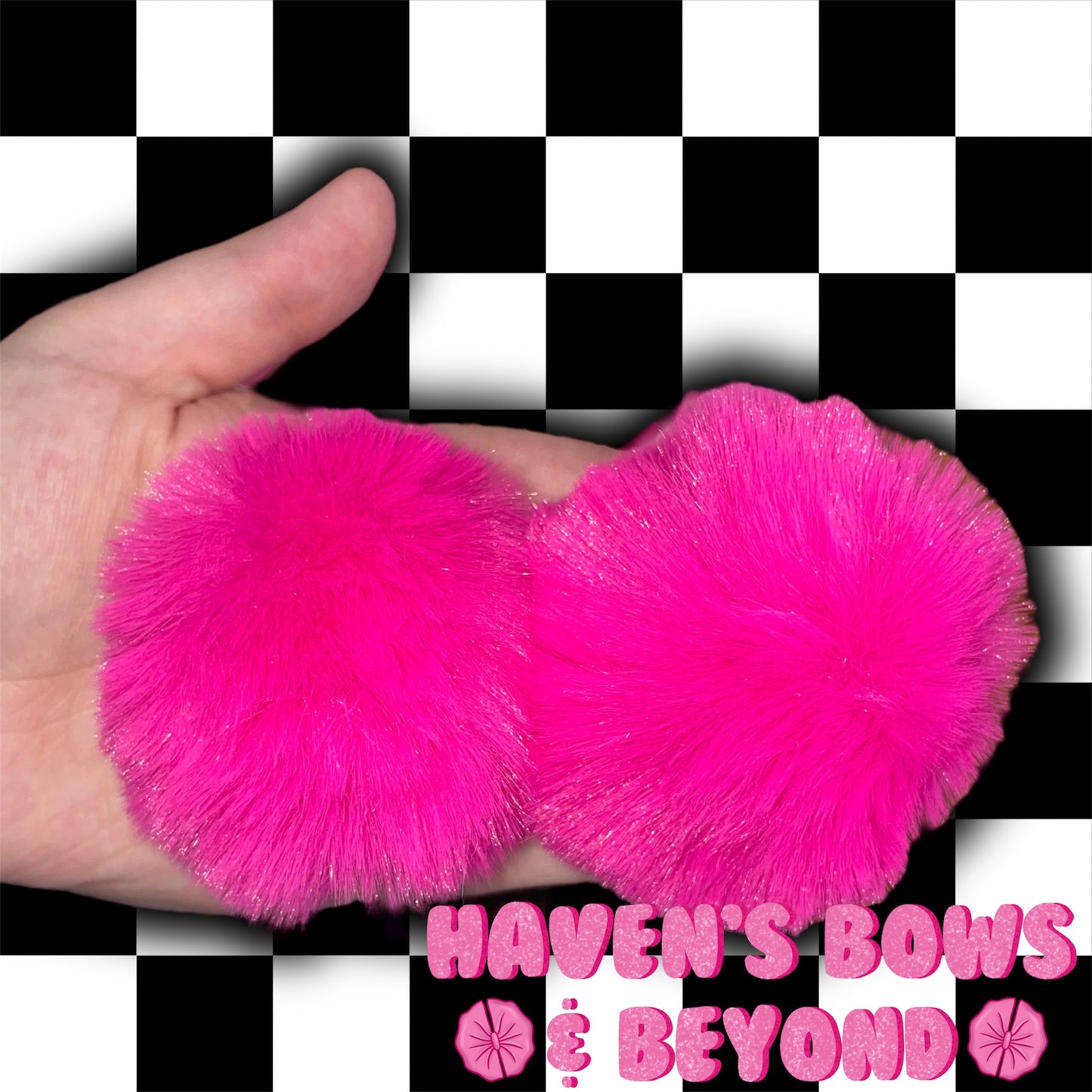 Hot pink small pom piggies