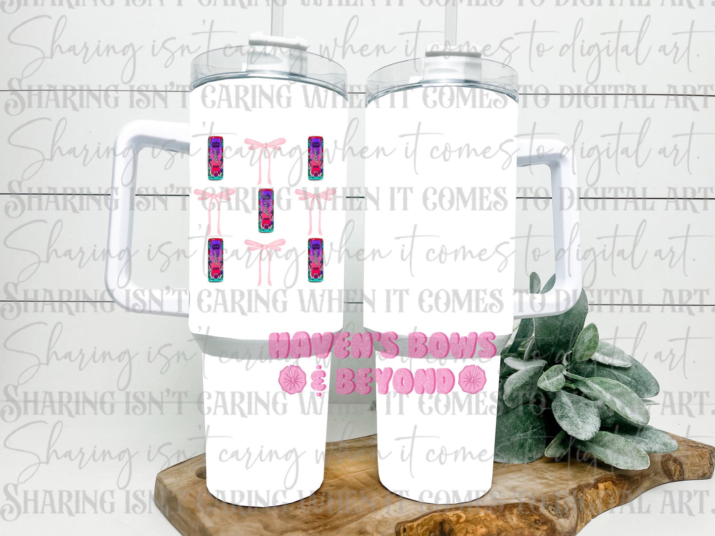 40oz tumbler - pink/purple energy bows [#29 • HBB EXCLUSIVE]