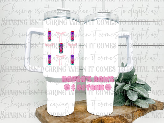 40oz tumbler - pink/purple energy bows [#29 • HBB EXCLUSIVE]