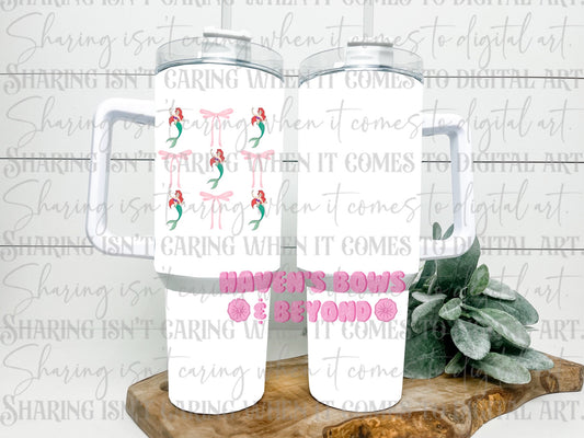 40oz tumbler - mermaid princess bows [#34 • HBB EXCLUSIVE]