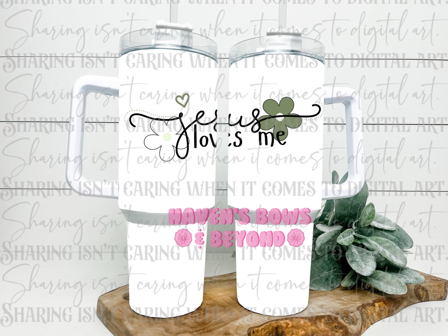 40oz tumbler - jesus loves me green [#35 • HBB EXCLUSIVE